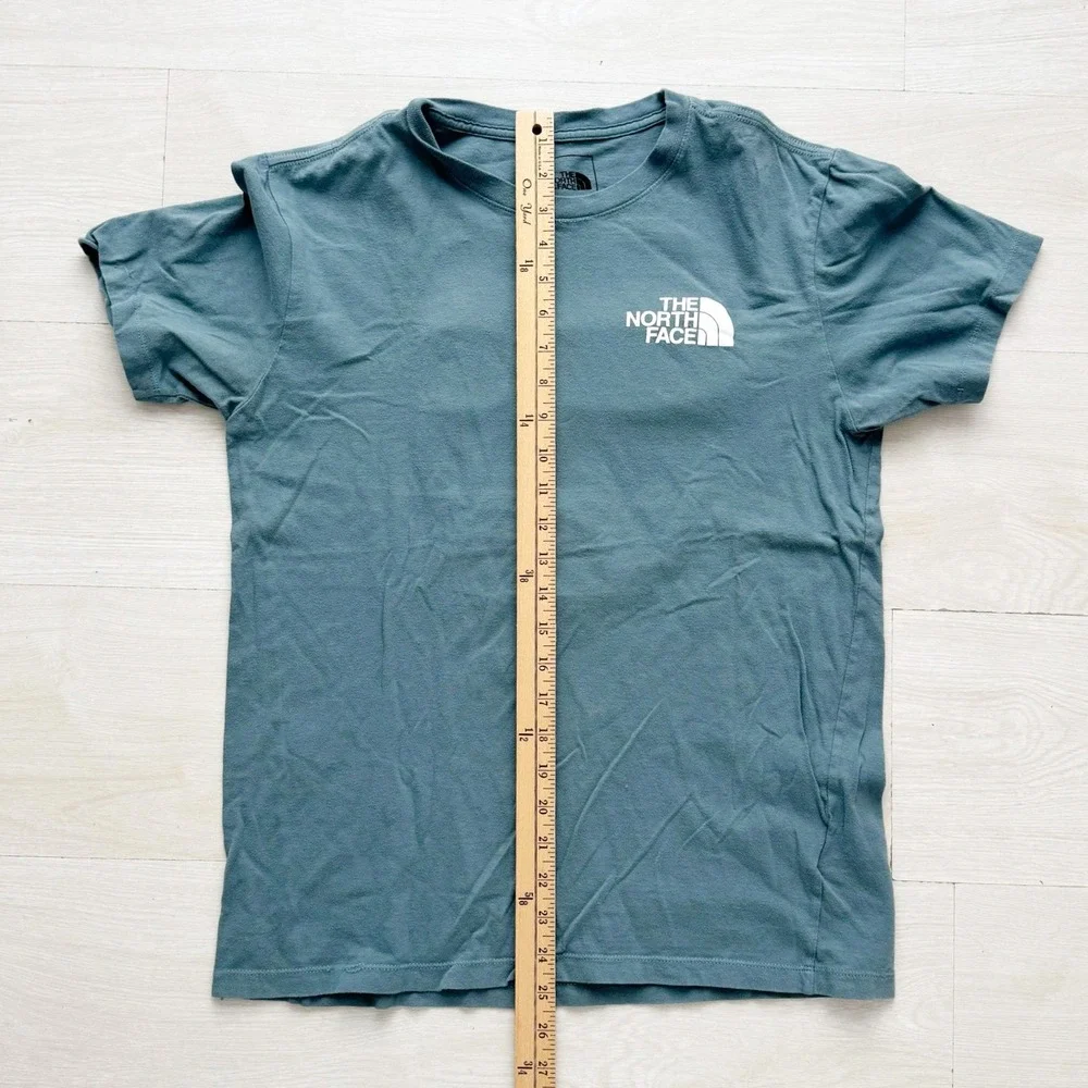 The North Face T-Shirt Mens‎ Small Blue Grey Box Logo Short Sleeve Graphic Tee